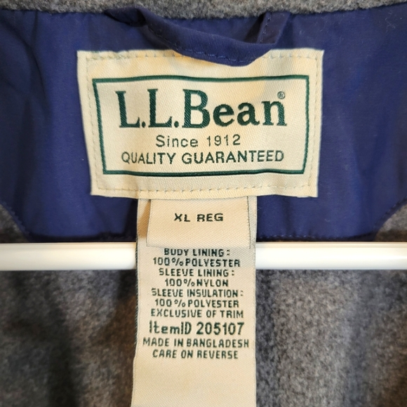 L.L. Bean Mens Warm Up Jacket, Fleece Lined - Picture 3 of 5
